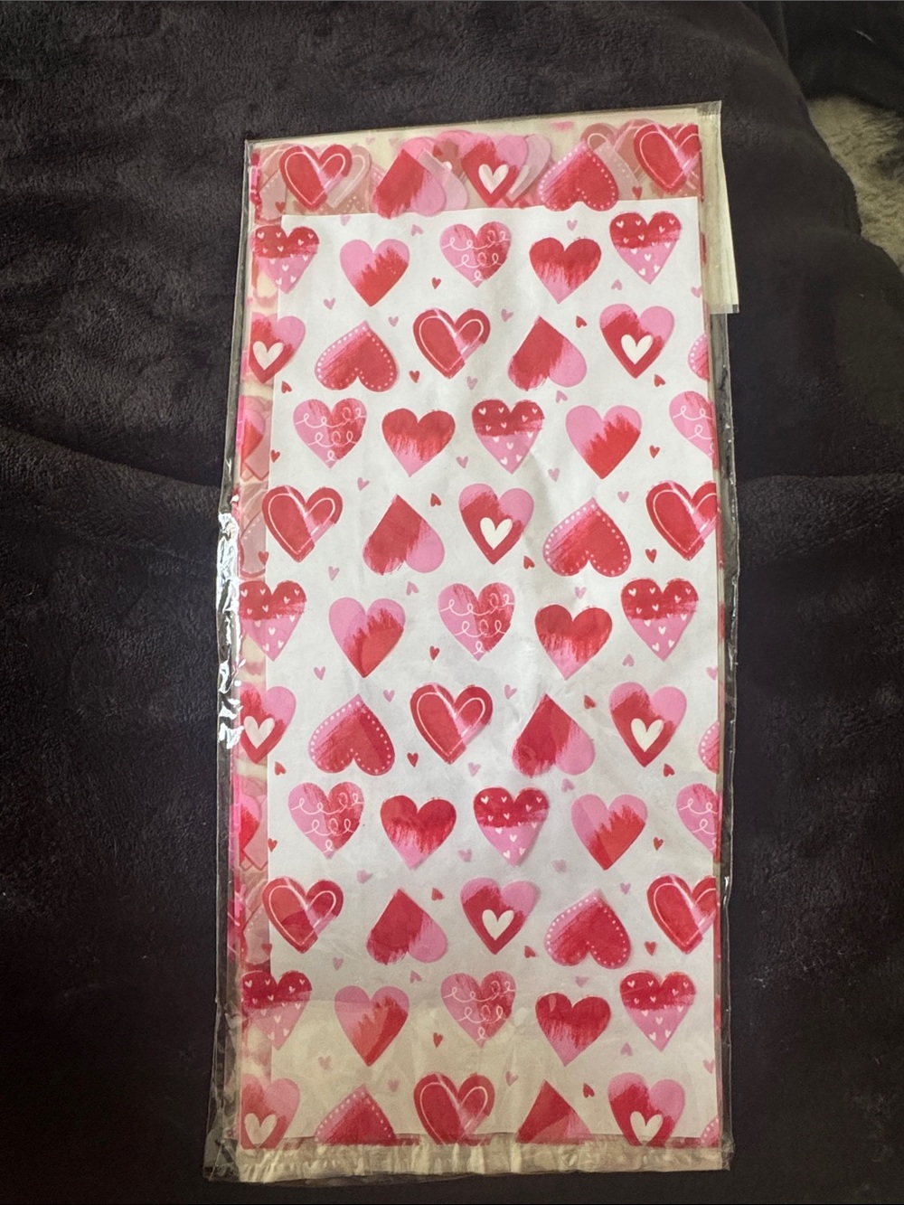 Valentine Heart Print Gift Bag - Pink & Red Hearts